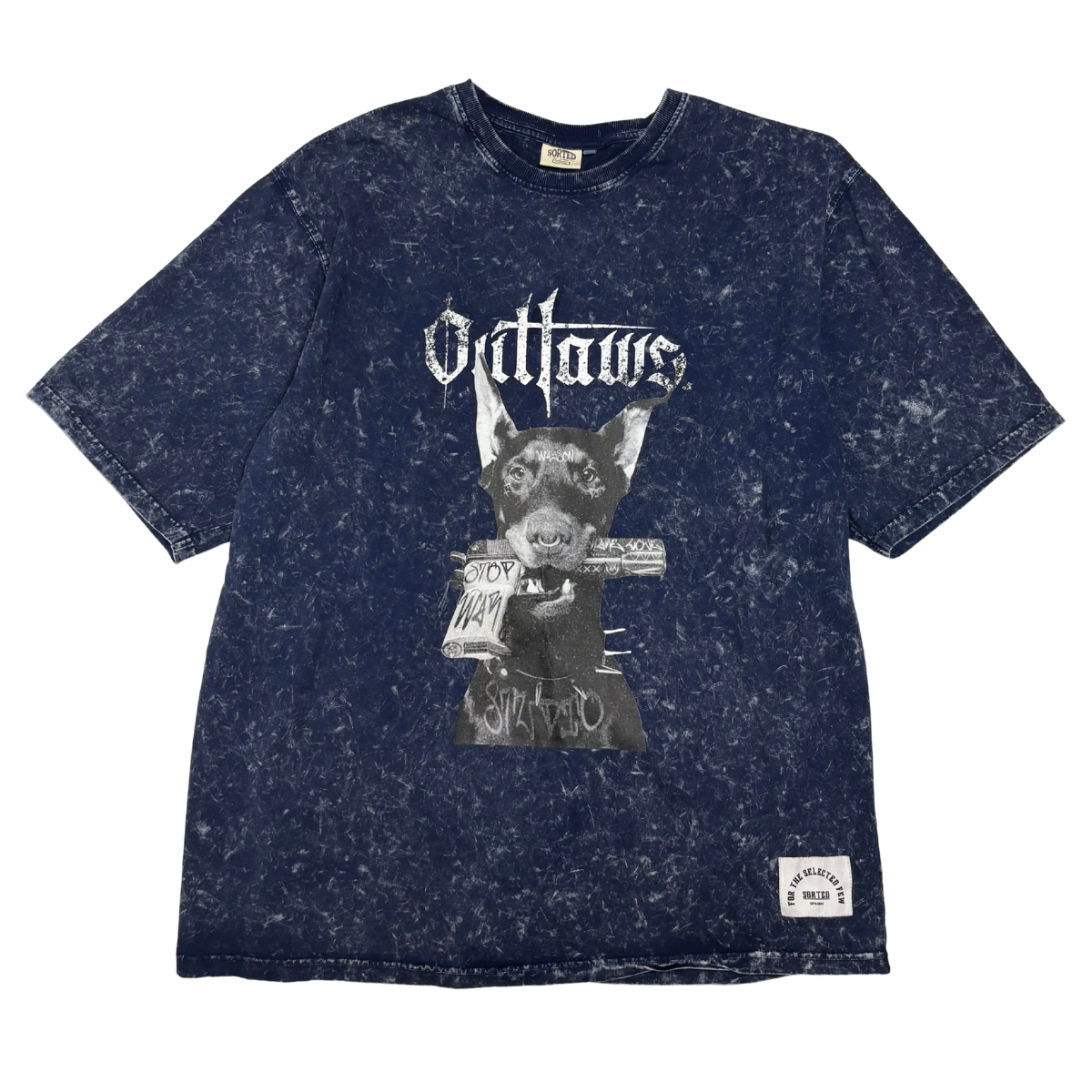 OUTLAWS ACID WASHED T - SHIRT