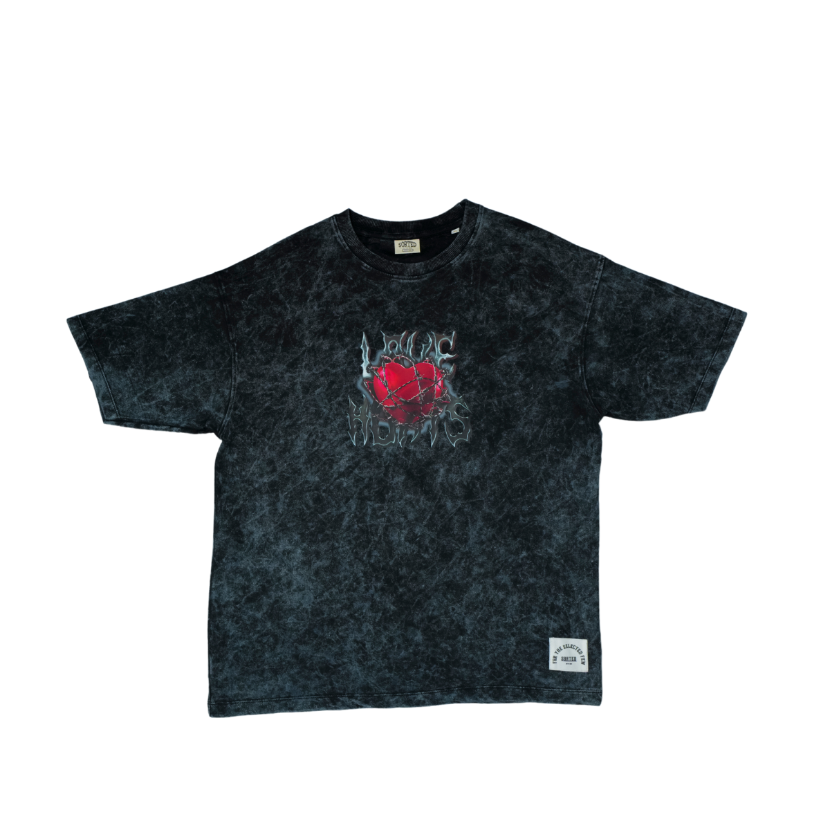LOVE HURTS STONE WASHED T- SHIRT